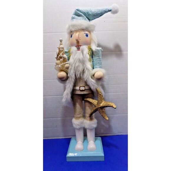 NEW Christmas Beach Coastal Fancy Santa Claus Nutcracker Figurine Holiday Noel - Picture 4 of 5